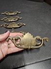 Lot Of 8 Brass Chippendale Antique Vintage Dresser Drawer Pull Handle Hardware 