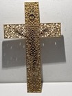Vintage Ornate Filigree Jesus Crucifix Cross Wall Decor 8 Inches Tall Used