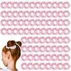 100 Pcs Pink Velvet Hair Scrunchies - Soft Elastic Ties For Women   Girls  Party