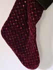Rare Pottery Barn Jeweled Sequin Beaded Velvet Christmas Stocking Burgundygreen 
