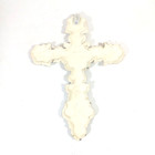 White Cast Iron Christian Cross Wall Hanging Rustic Baroque Victorian