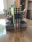 French Art Deco Harlequin Bookends Pair 1920s Handpainted The Thinker Antique