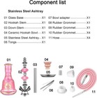 Hooka Set 4 Hose 21_ Shisha Hookah Set With Everything - Glass Shisha Vase  Di