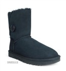 Ugg Bailey Button Ii Black Suede Fur Boots Womens Size 7  nib 
