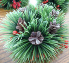 5 Vintage Mid-century Hong Kong Plastic Candle napkin Rings-pinecones Red Berry