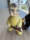 Vintage Pixie Elves Devil Japan Miniature Figurine Ceramic Set Of 2 Rare  Read