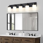 5-light Bathroom Vanity Light Black Vanity Lighting Fixture Over Mirror For 