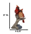 Northern Male And Female Red Cardinal Birds Perching On Tree Branch Figurine