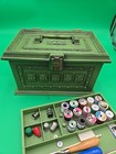 Vintage 1960s Max Klein Green Plastic Faux Wood Sewing Box Avacado Green Mcm Box