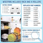 Upgraded W10311986 W10380384 Lower Dishwasher Rack  W11158802 304 Stainless Stl 