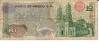 1975 Mexico El Banco De Mexico 10 Pesos Banknote Currency - Lightly Circulated