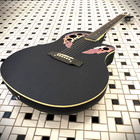 Full-size Black 41  Acoustic Guitar With Cutaway  Round Abs Back  Spruce Top