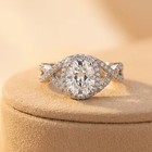 Elegant 925 Sterling Silver White Topaz New Fashion Charms Unique Ring Size 6 5