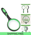 10x Magnifying Glass 10x Handheld Reading Magnifier-50mm Large Magnifying Green
