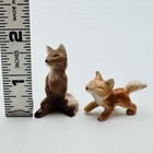 Vintage Hagen Renaker Anthromorphic Fox Set Of 2 Miniature Figurines Smiling