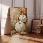 Zeelionart Diamond Art Kit  White Pumpkin Maple Leaves  12 X 16 Inch