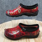 Sloggers Shoes Womens 6 Rain Waterproof Garden Clogs Slip On Comfort Paisley Red