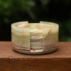 Vintage Green Onyx Coaster Set With Holder     Natural Stone     Set Of 6