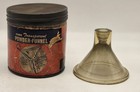 Vintage Guns Transparent Powder Funnel In Original Cardboard   Tin Container Usa