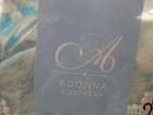 Vintage Adonna Turquoise Floral Knit Short Ss Nightgown Medium