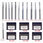 10pcs box Dental Carbide Burs For High Speed Handpiece Round Cone Bur Diamond Fg