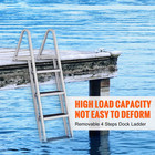 Aluminum Dock Ladder Boat Dock Ladder Removable 4 Steps With 350lbs Load