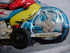 2 Vintage Police Patrol Bike   Motorcycle  - Tin Litho - Friction Motors Japan