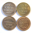 4 Different  Vintage Truck   Car Wash Brass Coin Tokens -  Model T Roadster Car