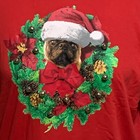 Ugly Christmas Sweatshirt Santa Pug Dog Puppy Bells Wreath Red Mens Womens Xl
