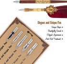 Feather Pen And Ink Set - Quill Pens Calligraphy Pen Set Fountain Dip Pen