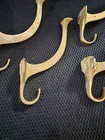 Vintage Brass Coat Hook 6 1 4 Inch High X 3 3 4 Inch Deep Set Of 4