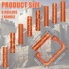 9 Pcs Clay Texture Roller Set With Handle  8-pattern 3d-printed Miniature Ter   