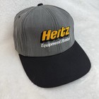 Vintage Strap Back Dad Hat Hertz Equipment Rental Two Tone Gray Black Usa Made