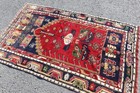 3 6x6 Ft Rug  Turkish Vintage Rug  Red Wool Rug