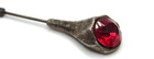 Art Nouveau Vintage antique Stick Pin Red Faceted Stone Un Signed