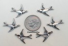  3423 Antiqued Sterling Silver Plated L r Swallows W 2 Rings - 6 Pcs  3l 3r 