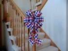 10  Wide Red White   Blue Buffalo Plaid Patriotic Bow   4th Of July Decorations