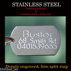 Stainless Steel Military Pet Dog Tags Free Custom Personalised Engraving Deep