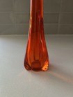 Vintage Mcm Viking Glass Vase Three Foils Persimmon 11 5  Mid Century Modern