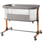 Baby Bassinet Bedside Sleeper Portable Baby Crib Bassinets Metal Frame Grey