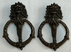 Antique Pair   Single Ring Drawer Pull Lot Victorian Eastlake Style