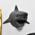 Antique Bronze Resin Shark Head Wall Art - 26cm