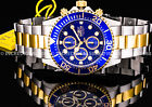 Invicta Men Pro Diver Chronograph Blue Dial Bezel Silver 18k Gold Bracelet Watch
