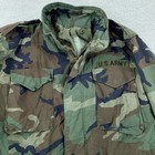 Vtg Us Army Field Military 90s Jacket Mens Medium Multi Woodland Camo Full Zip