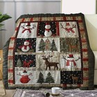 Cozy Christmas Flannel Quilt Throw Blanket-soft Warm 280gsm All-season Bedspread