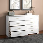 8 Drawer Wood Lateral Dresser  Big Wide Chest Of Drawers Storage Organizer With