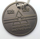 Qmx Serenity firefly Malcolm Reynolds Metal Dog Tag- Error Version  2  W Chain