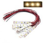 10x Pre-wired Warm White 3pcs Smd Led 3528 Light Strip Self-adhesive Flexible