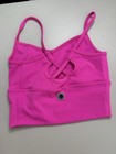 Five Women s Pink Solid 2-piece Sports Bra   Shorts Set Xs V-neck Stretch