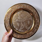 Vintage Middle Eastern Persian Pierced Lace Copper Wall Plate Decor